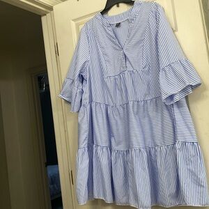 Blue and white striped dress SHEIN curve 1xl.